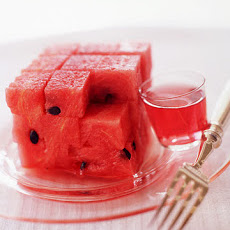 Watermelon Squares in Campari