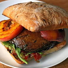Dinner Tonight: Grilled Portobello and Peach Sandwich