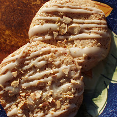 Toasted Almond Macaroons with Amaretto White Chocolate Icing