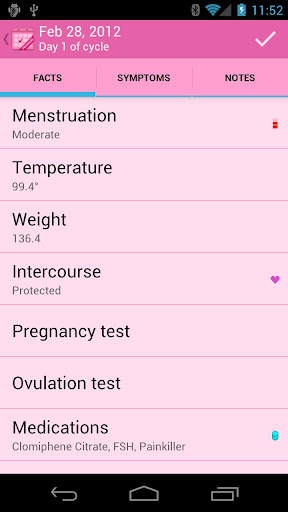menstrual-calendar for android screenshot