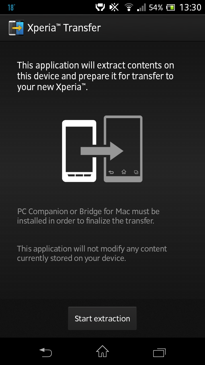 Android application Xperia™ Transfer Desktop screenshort