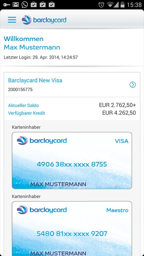 Android application Barclays Privatkunden DE/AT screenshort