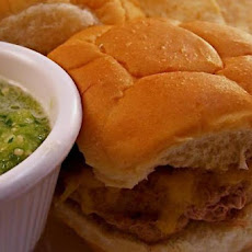 Green Chile Sliders With Tomatillo Lime Sauce