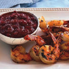 Grilled Curried Shrimp with Cranberry Chutney