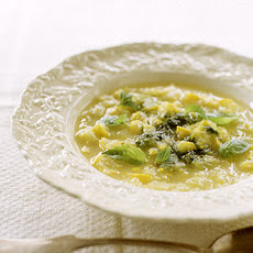 Summer Squash Soup with Basil Pistou