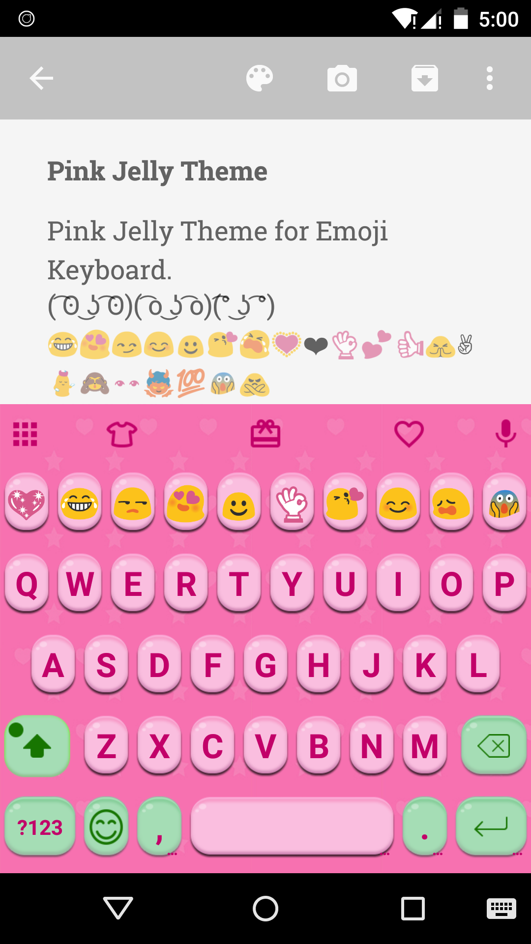 Android application Pink Jelly Emoji Keyboard Skin screenshort