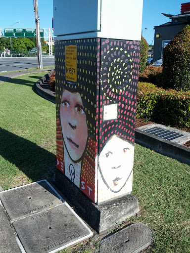Dots and Face Mural