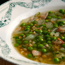 Spring Pea and Farro Soup