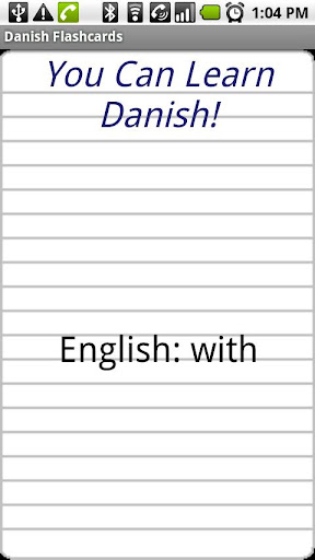 English to Danish Flashcards