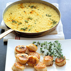 Sea Scallops With Sherry and Saffron Couscous