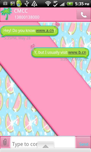 GO SMS THEME PinkFruit