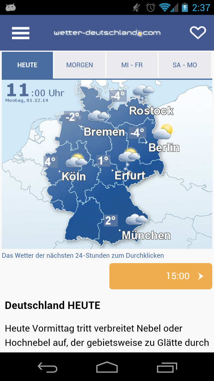 Android application Wetter-DE screenshort
