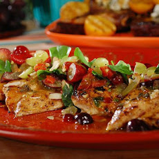 Grilled Chicken Salad with Apricot Glaze, Homemade Mustard Vinaigrette and Grape Salad