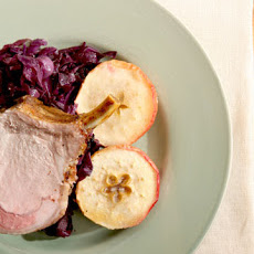 Pork Roast with Roasted Apples and Braised Red Cabbage