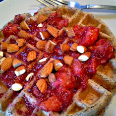 Lemon Poppy Seed Waffles with Strawberry Jam