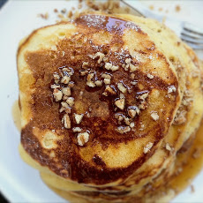 Bourbon-Maple Syrup on Egg Nog Pancakes
