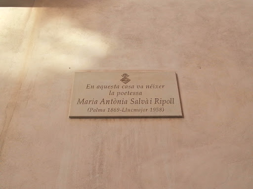 Placa Poetessa M.A. Salvà i Ripoll