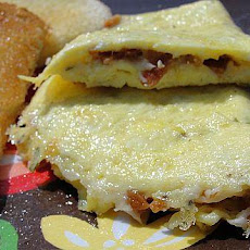 Omelet With Bacon and Parmesan Cheese