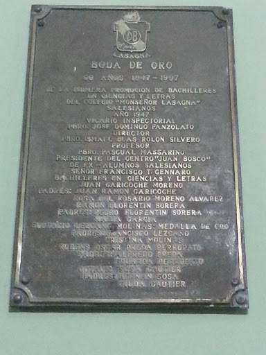 Placa 50 Años Don Bosco