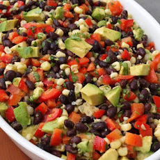 Black Bean Salad with Corn, Red Peppers, Avocado and Lime-Cilantro Vinaigrette