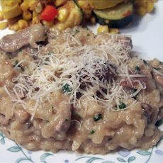 Garlicky Pork and Mushroom Risotto