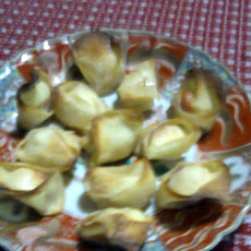 Roasted Red Pepper Won Tons