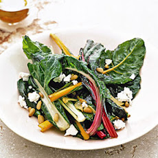 Rainbow Chard with Pine Nuts and Feta