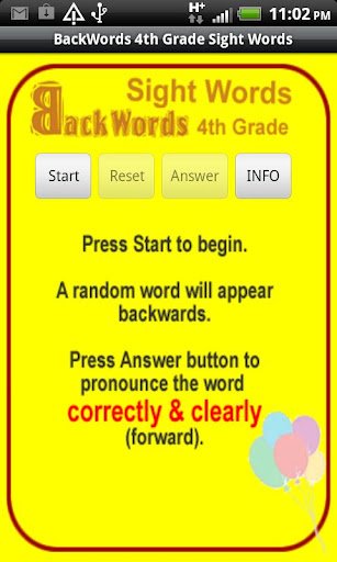 Sight Words Backwords 4thGrade