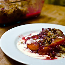 Bourbon Peach and Raspberry Crisp