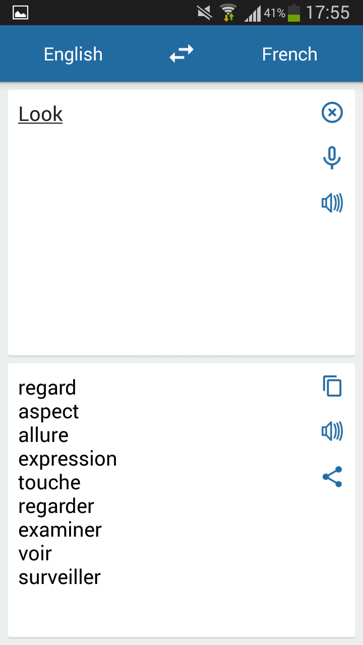 Android application French English Translator screenshort