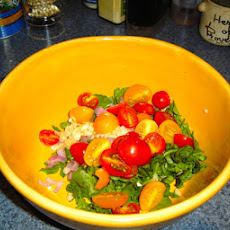 Semi-Cooked Cherry Tomatoes, Wild Watercress & Fresh Mozzarella for Bucatini