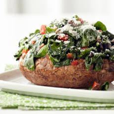 Red Bell Pepper & Spinach Stuffed Portabellas (Vegetarian)