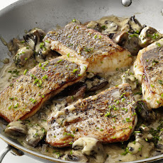 Striped Bass with Mushrooms