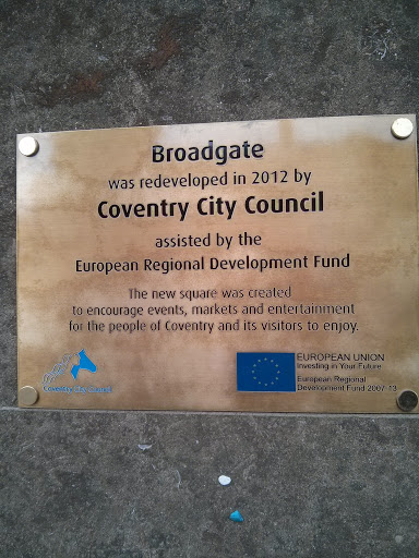 Broadgate Memorial Plaque 