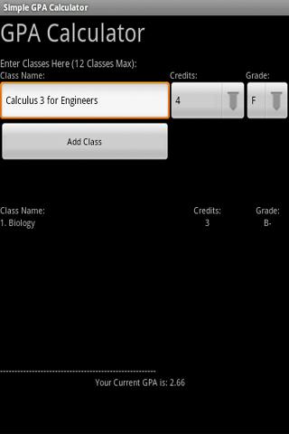 Simple GPA Calculator