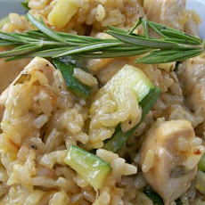 Paella With Chicken, Zucchini and Rosemary