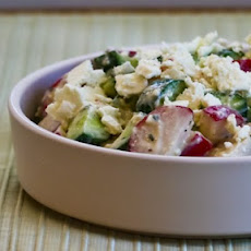 Cucumber and Radish Salad with Feta, Red Wine Vinegar, and Buttermilk Dressing