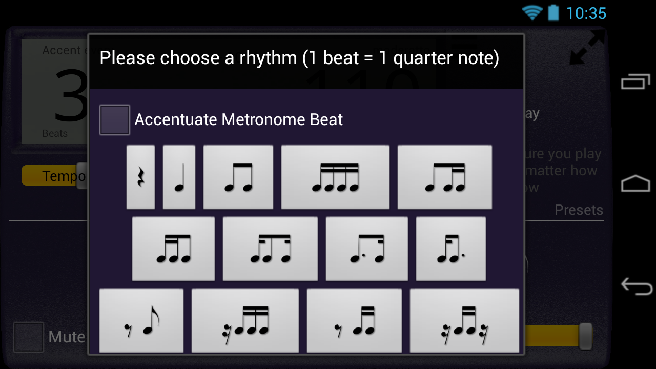 Android application Creative Rhythm Metronome screenshort