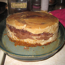 Frozen Peanut Butter Cheesecake With Fudge Sauce Topping
