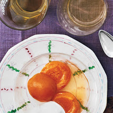 Chilled Poached Apricots with Whipped Cream