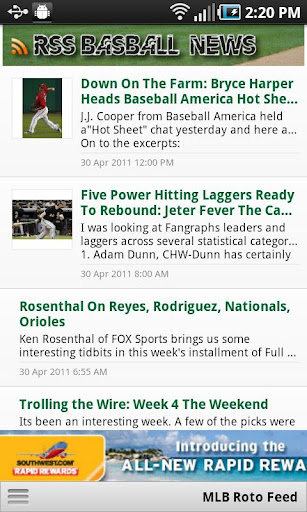 RSS Baseball News