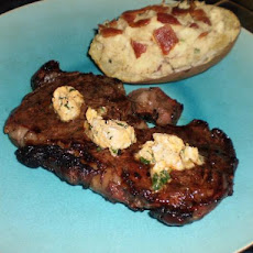 Steaks With Basil Blue Cheese Butter