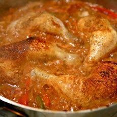 Easy Skillet Braised Chicken with Peppers and Paprika