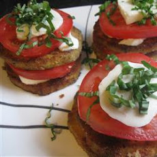 Eggplant Slices, Tomatoes, and Mozzarella