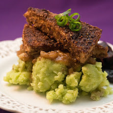 Porcini Crusted Tofu With Shallot Gravy