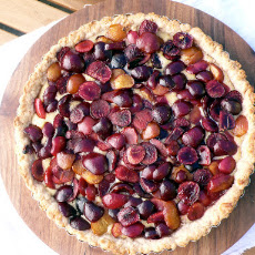 Rustic Cherry Tart with Almond Ice Cream