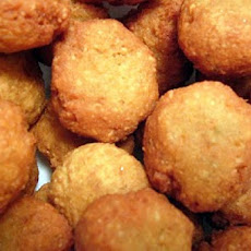 Garbanzo Bean and Potato Fritters with Red Bell Pepper Harissa