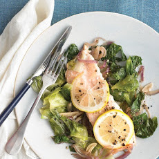 Salmon with Escarole and Lemon