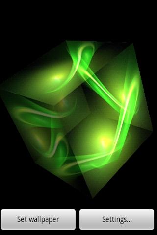 3D 緑色のライト