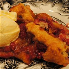 Raspberry Peach Cobbler